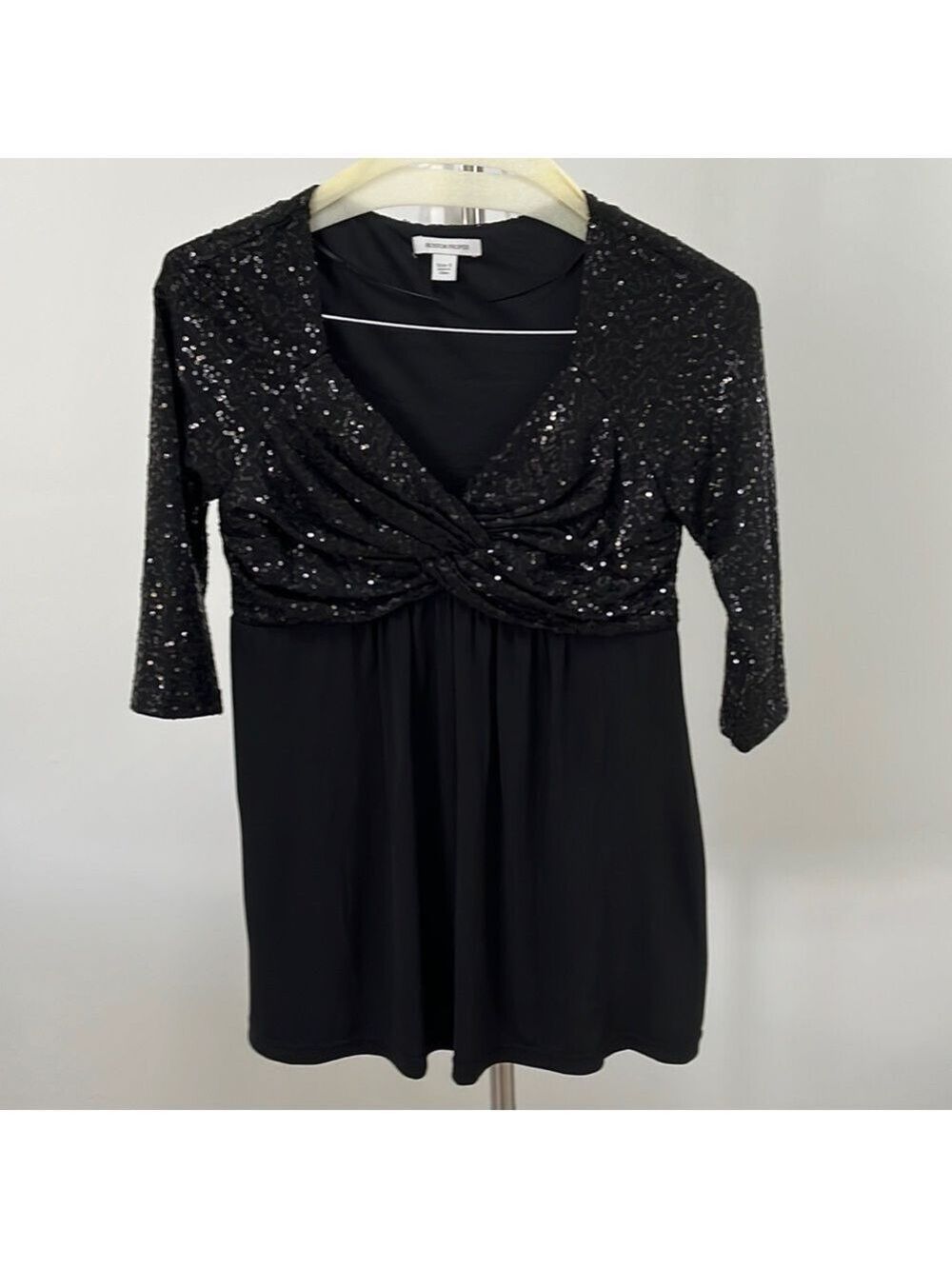 Boston Proper Sequin embellished ruche top